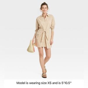 Universal Thread Tie Front Mini Shirtdress